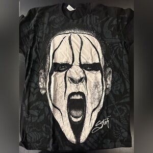 AEW Sting Black Graphic Tee Size Large